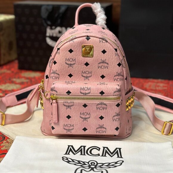 MCM Stark Side Studs Backpack in Visetos - Picture 1 of 9
